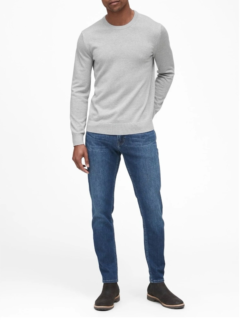 Banana Republic Men’s Gray Crewneck Sweater Size Small Lightweight